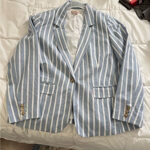 Philosophy Light Blue and White Blazer